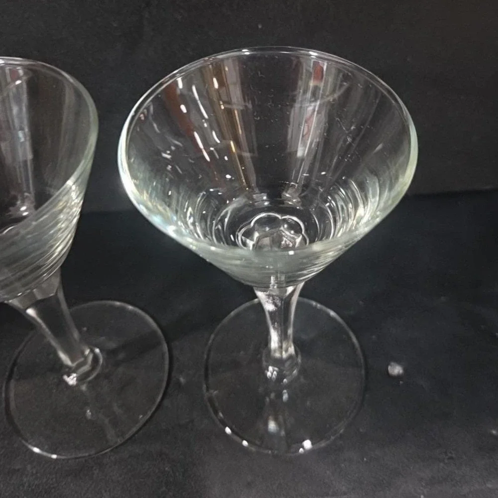 Libbey Faceted Stem Cocktail Glasses,‎ Set of 2, Vintage Replacement Stemware